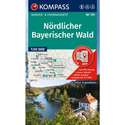 KOMPASS Wanderkarte 195 Nördlicher Bayerischer Wald 1:50.000