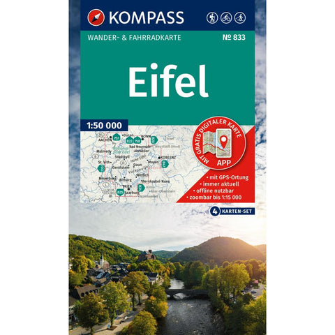 KOMPASS Wanderkarten-Set 833 Eifel (4 Karten) 1:50.000