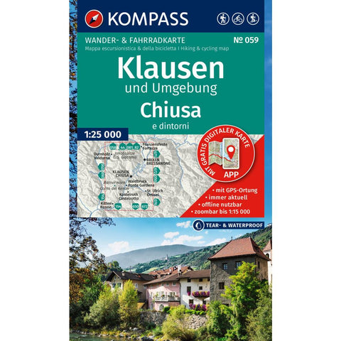 KOMPASS Wanderkarte 059 Klausen und Umgebung / Chiusa e dintorni 1:25.000