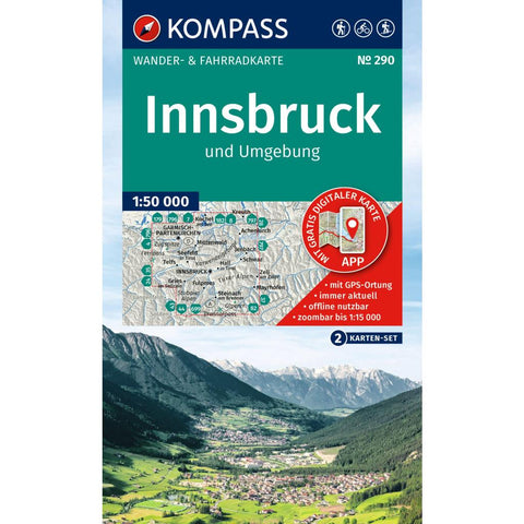 KOMPASS Wanderkarten-Set 290 Innsbruck und Umgebung (2 Karten) 1:50.000