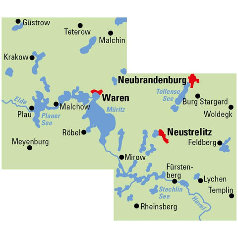 ADFC-Regionalkarte Mecklenburgische Seenplatte 1:75.000, reiß- und wetterfest, mit kostenlosem GPS-Download der Touren via BVA-website oder Karten-App