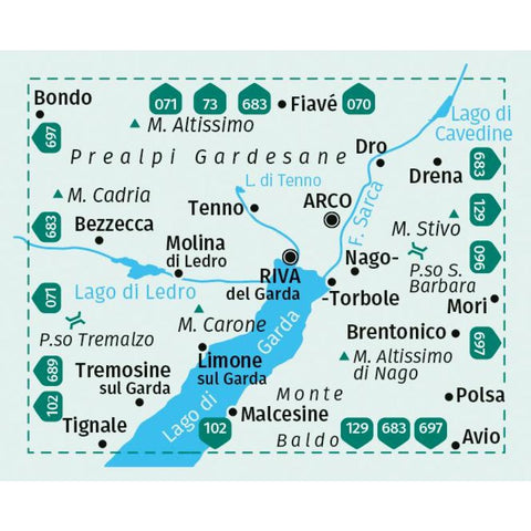 KOMPASS Wanderkarte 659 Gardasee Nord / Alto Garda, Riva del