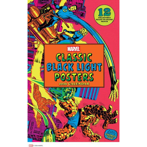 Marvel Classic Black Light 2026 Poster Calendar with 12 Frameable Prints
