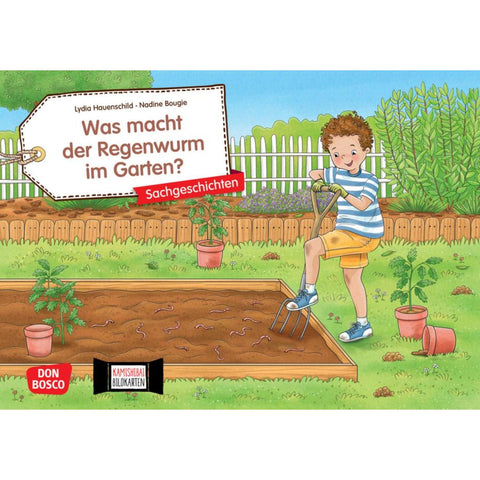 Was macht der Regenwurm im Garten? Kamishibai Bildkartenset