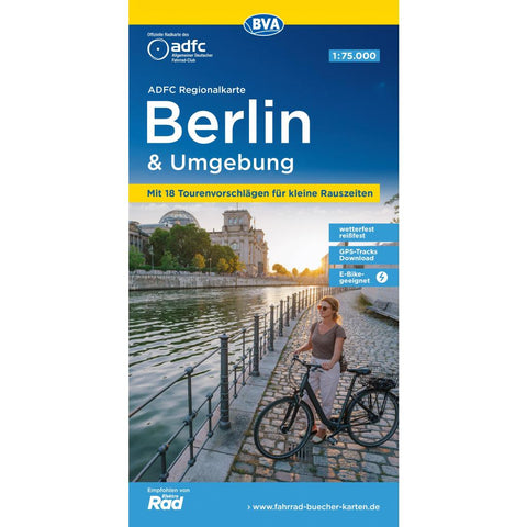 BVA ADFC Regionalkarte Berlin und Umgebung, mit Knotenpunkten 1:75.000