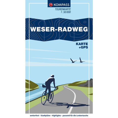 KOMPASS Fahrrad-Tourenkarte Weser-Radweg 1:50.000