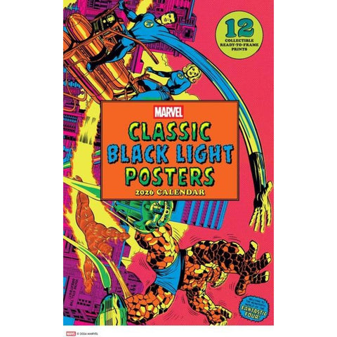 Marvel Classic Black Light 2026 Poster Calendar with 12 Frameable Prints