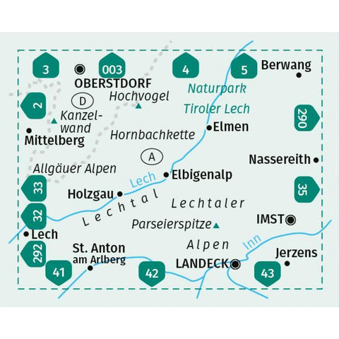 KOMPASS Wanderkarte 24 Lechtaler Alpen, Hornbachkette 1:50.000