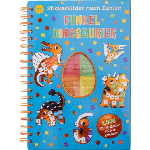 Stickerbilder nach Zahlen. Funkel-Dinosaurier (Mit 1.000 3D-Mosaik-Folienstickern)