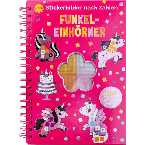 Stickerbilder nach Zahlen. Funkel-Einhörner (Mit 1.000 3D-Mosaik-Folienstickern)