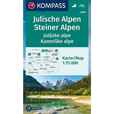 KOMPASS Wanderkarte 2801 Julische Alpen/Julijske alpe, Steiner Alpen/Kamniske alpe 1:75.000
