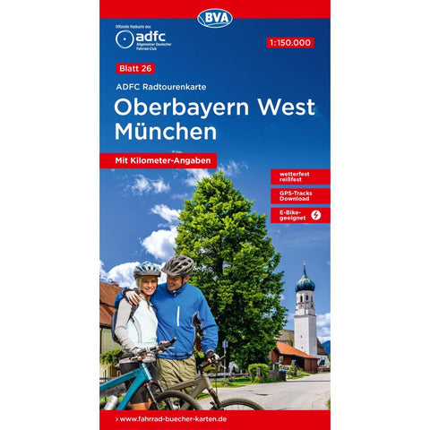 BVA ADFC Radtourenkarte Oberbayern West München 1:150.000