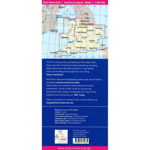 Reise Know-How Landkarte Südengland, Wales | Southern England, Wales (1:400.000)