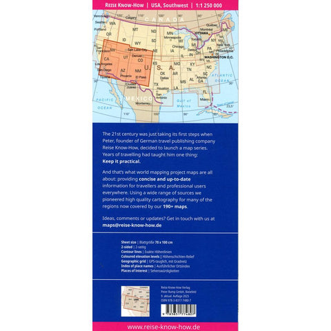 Reise Know-How Landkarte USA 07, Südwest / USA, Southwest (1:1.250.000)