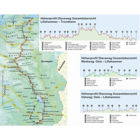 Norwegen: Olavsweg West- und Ostroute von Oslo nach Trondheim