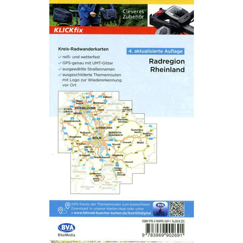 BVA Radwanderkarte RadRegion Rheinland die schönsten Radtouren mit Knotenpunkten 1:100.000