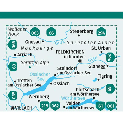 KOMPASS Wanderkarte 62 Ossiacher See, Feldkirchen in Kärnten 1:25.000