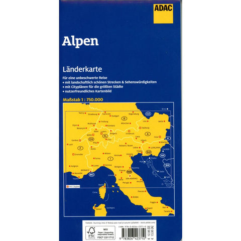 ADAC Länderkarte Alpen 1:750.000