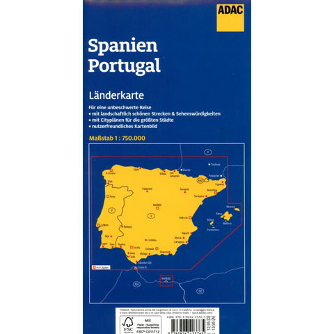 ADAC Länderkarte Spanien, Portugal 1:750.000