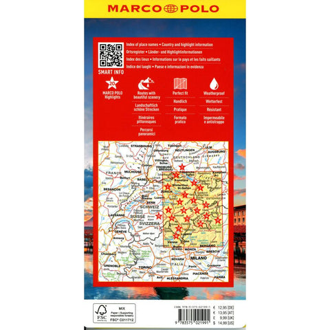 MARCO POLO Reisekarte Schweiz 02 Östlicher Teil 1:225.000