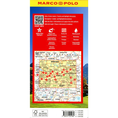 MARCO POLO Reisekarte Österreich 03 Vorarlberg, Tirol 1:200.000