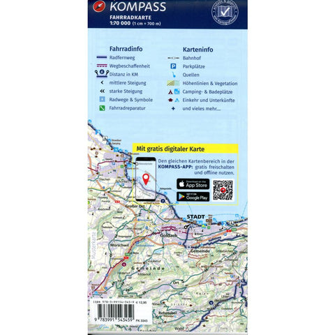 KOMPASS Fahrradkarte 3343 Nürnberg und Umgebung 1:70.000