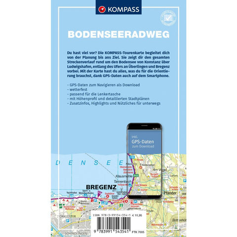 KOMPASS Fahrrad-Tourenkarte Bodenseeradweg 1:50.000