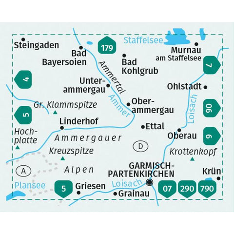KOMPASS Wanderkarte 05 Oberammergau und Ammertal 1:35.000