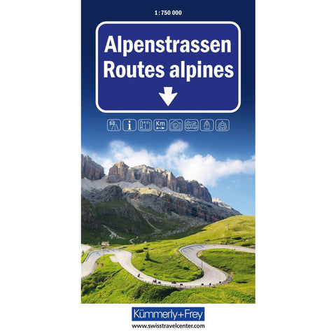 Kümmerly+Frey Strassenkarte Alpenstrassen 1:750.000