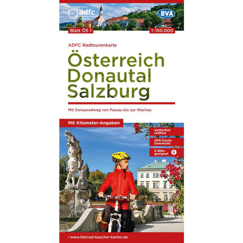 BVA ADFC Radtourenkarte Österreich Donautal Salzburg 1:150.000