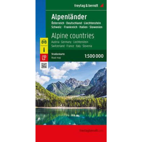 freytag & berndt Straßenkarte Alpenländer, Österreich - Deutschland - Schweiz - Frankreich - Italien - Slowenien 1:500.000