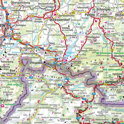 freytag & berndt Straßenkarte Alpenländer, Österreich - Deutschland - Schweiz - Frankreich - Italien - Slowenien 1:500.000