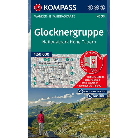 KOMPASS Wanderkarte 39 Glocknergruppe, Nationalpark Hohe Tauern 1:50.000