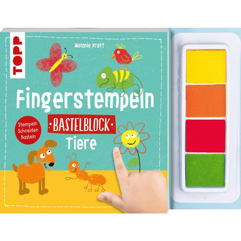 Fingerstempeln. Bastelblock Tiere