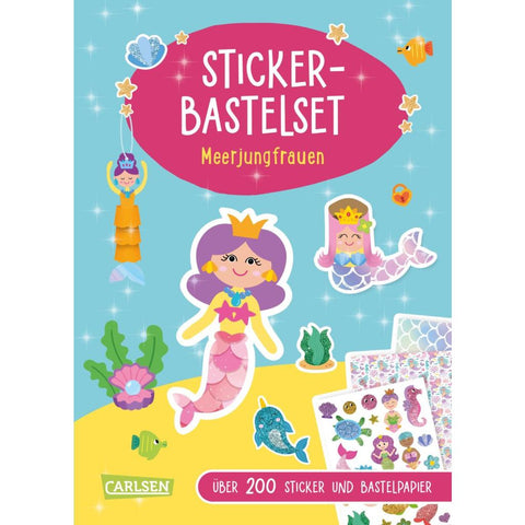 Bastelset für Kinder: Sticker-Bastelset: Meerjungfrauen