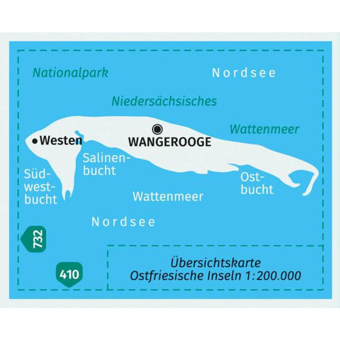 KOMPASS Wanderkarte 733 Wangerooge im Nationalpark Niedersächsisches Wattenmeer 1:15.000
