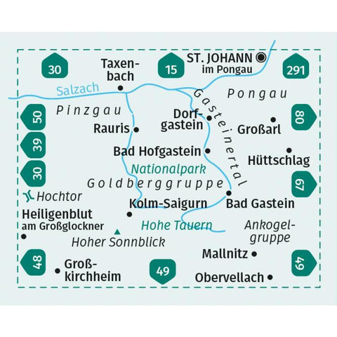 KOMPASS Wanderkarte 40 Gasteinertal, Goldberggruppe, Nationalpark Hohe Tauern 1:50.000