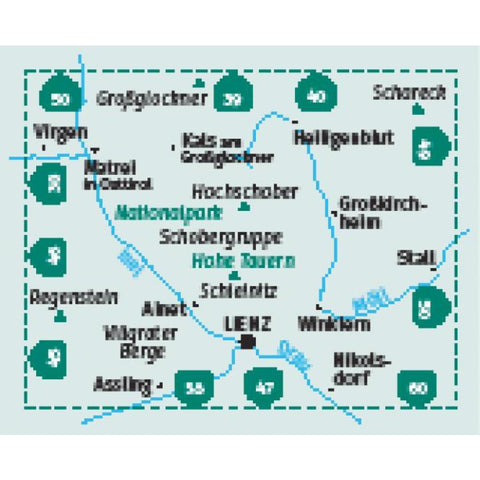 KOMPASS Wanderkarte 48 Lienz, Schobergruppe, Nationalpark Hohe Tauern 1:50.000