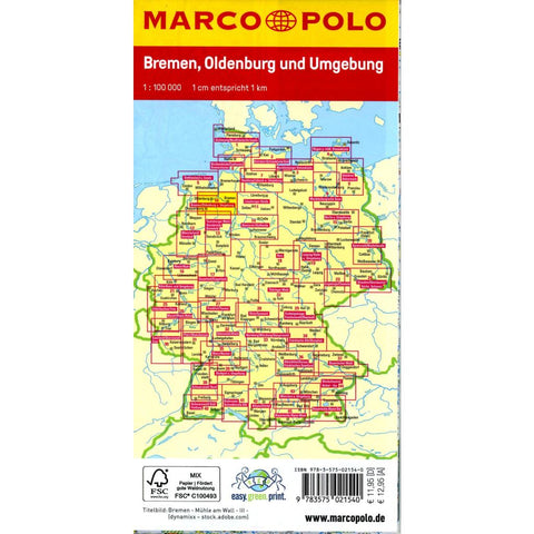 MARCO POLO Freizeitkarte 10 Bremen, Oldenburg und Umgebung 1:100.000