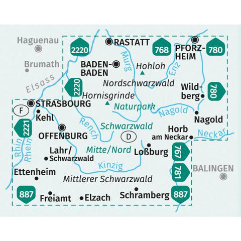 KOMPASS Wanderkarten-Set 886 Schwarzwald Nord (2 Karten) 1:50.000