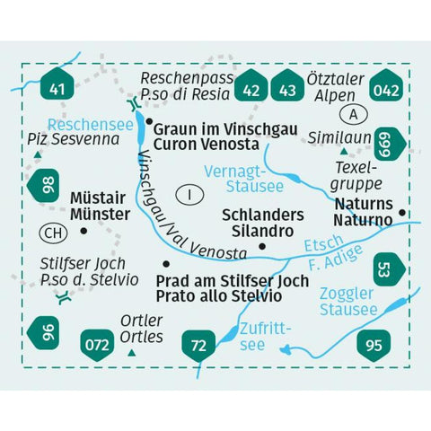 KOMPASS Wanderkarte 52 Vinschgau / Val Venosta 1:50.000