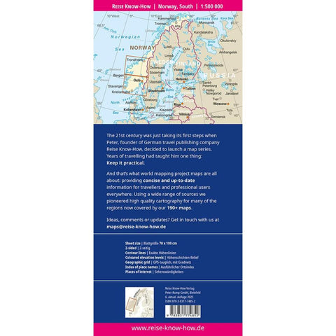 Reise Know-How Landkarte Norwegen, Süd / Norway, South (1:500.000)