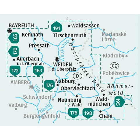 KOMPASS Wanderkarten-Set 186 Oberpfälzer Wald (2 Karten) 1:50.000