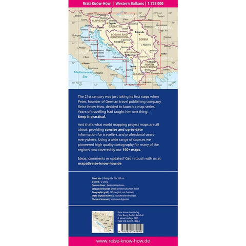 Reise Know-How Landkarte Westliche Balkanregion | Western Balkans (1:725.000)