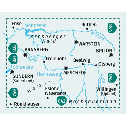 KOMPASS Wanderkarte 841 Sauerland Nord, Hochsauerland, Arnsberger Wald 1:50.000