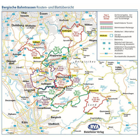 ADFC-Radausflugsführer Bergische Bahntrassen 1:50.000 praktische Spiralbindung, reiß- und wetterfest, GPS-Track Download