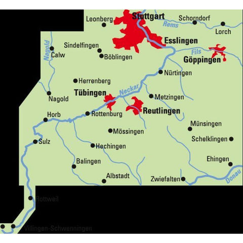 ADFC-Regionalkarte Tübingen - Stuttgart Süd, 1:75.000, reiß- und wetterfest,mit kostenlosem GPS-Download der Touren via BVA-website oder Karten-App