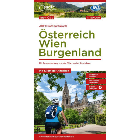BVA ADFC Radtourenkarte Österreich Wien Burgenland 1:150.000