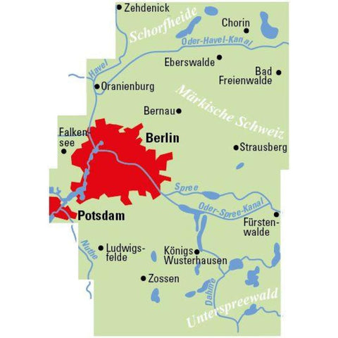 BVA ADFC Regionalkarte Berlin und Umgebung, mit Knotenpunkten 1:75.000