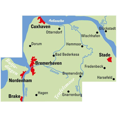 BVA ADFC Regionalkarte Cuxhaven Bremerhaven 1:75.000